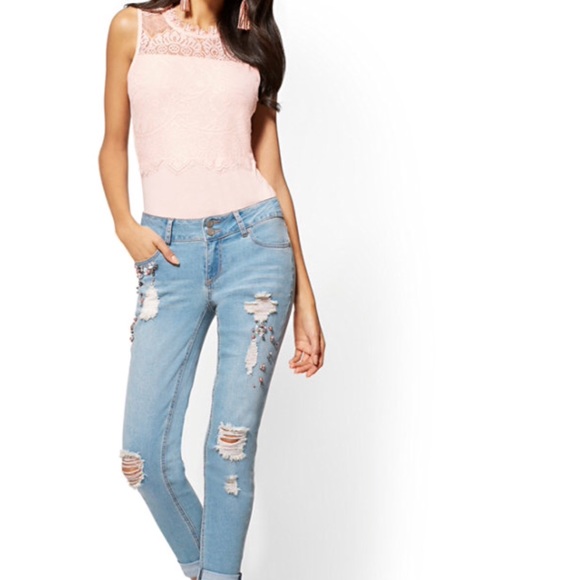 💢last one💢 lace mock neck bodysuit honey pink - Picture 3 of 8